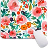 🌹 hokafenle square mouse pad flower: watercolor rose floral premium-textured custom mat for wireless mouse logo