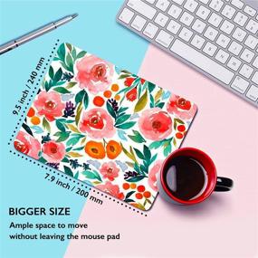 img 1 attached to 🌹 Hokafenle Square Mouse Pad Flower: Watercolor Rose Floral Premium-Textured Custom Mat for Wireless Mouse