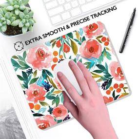 img 2 attached to 🌹 Hokafenle Square Mouse Pad Flower: Watercolor Rose Floral Premium-Textured Custom Mat for Wireless Mouse