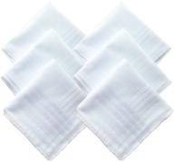 👔 premium men's white cotton handkerchief hankies: essential accessories for men logo