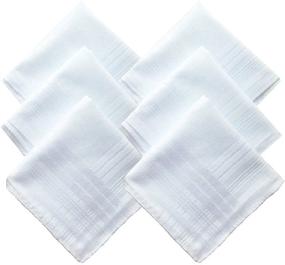 img 4 attached to 👔 Premium Men's White Cotton Handkerchief Hankies: Essential Accessories for Men