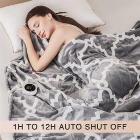 img 2 attached to 🔌 VENTIMI Electric Blanket Twin Size: Soft Flannel Heated Blanket with 10 Heating Levels, Auto Off & Fast Heating - ETL Certificated, Grey