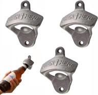 🍻 vintage cast iron bottle opener set: wall mounted, 3 pcs with screws - ideal for bars, hotels, and homes логотип