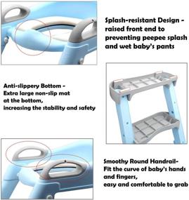img 3 attached to 🚽 Blue Toddler Potty Training Seat Ladder Step Toilet Chair - HTTMT Infant Kids Bathroom Trainer [Model: ET-BABY002-BLUE]