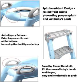 img 3 attached to 🚽 Голубое детское сиденье для приучения к горшку с лестницей - HTTMT Подгузник для грудничка [Модель: ET-BABY002-BLUE]
