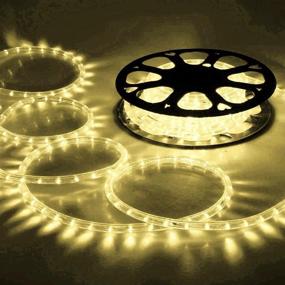 img 4 attached to 🎄 Delight 150ft Warm White LED Rope Light with 1620pcs Bulbs - Perfect for Christmas, Home, Holiday, Party, Disco, Restaurant, Cafe Decor