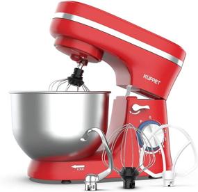 img 4 attached to 🔴 KUPPET Stand Mixer: 8-Speed Tilt-Head Electric Food Mixer with Dough Hook, Wire Whip & Beater - Red