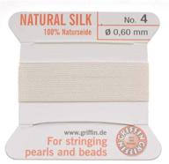 silk beading cord and needle by griffin, size 4, in white logo