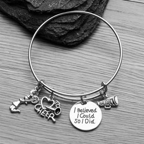 img 3 attached to 🎉 Cheer Bracelet: Inspiring 'I Believed I Could So I Did' Bangle - Perfect Gift for Cheerleaders & Cheer Teams