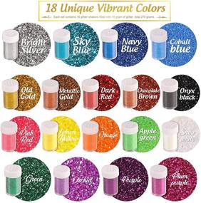 img 2 attached to LEOBRO 18 Pack Glitter for Slime: Multi Assorted Set of Extra Fine 15g Bottles - Perfect for Slime Art, Crafts, Scrapbook, Jewelry Making - Total 270g