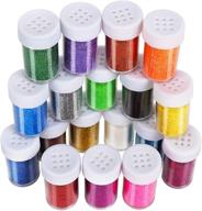 leobro 18 pack glitter for slime: multi assorted set of extra fine 15g bottles - perfect for slime art, crafts, scrapbook, jewelry making - total 270g logo