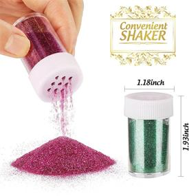 img 3 attached to LEOBRO 18 Pack Glitter for Slime: Multi Assorted Set of Extra Fine 15g Bottles - Perfect for Slime Art, Crafts, Scrapbook, Jewelry Making - Total 270g