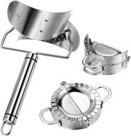 3-piece stainless steel dumplings maker: perfect kitchen accessories for chinese dumplings, pie, ravioli, empanadas and more (size a) logo