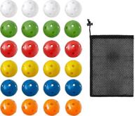 🏌️ enhance your golf skills with limited flight hollow practice golf balls - perfect for backyard or indoor/outdoor swing practice with colored plastic design logo