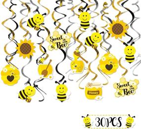 img 4 attached to 🐝 Faisichocalato Honey Bumble Bee Hanging Swirl Decoration Ceiling Streamers - Perfect for Bee Themed Birthday Party, Sweet as Can Bee Baby Shower, Gender Reveal, and Bridal Shower Supplies