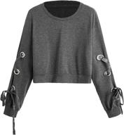 sweatyrocks women's lace-up long sleeve crop top sweatshirt: effortless casual style with a flattering fit logo