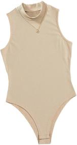 img 4 attached to Floerns Womens Casual Sleeveless Bodysuit