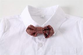 img 1 attached to Clothing Cotton Sleeve Bowtie Shirts Boys' Clothing ~ Clothing Sets