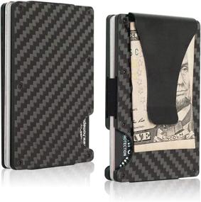 img 3 attached to 💼 Sleek Carbon Fiber Wallet with Minimalist Aluminum Design