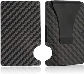 img 1 attached to 💼 Sleek Carbon Fiber Wallet with Minimalist Aluminum Design