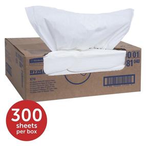 img 2 attached to WypAll X70 Extended Use Reusable Cloths (41100) - Flat Sheet Box, Long Lasting Performance - White, 1 Box, 300 Sheets