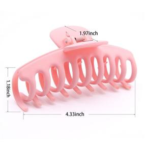 img 2 attached to 💇 MIKITY Hair Clips - Large Hair Claw Clips 4.3 Inch: Non-Slip Claw Clip for Women and Girls with Thin Hair, Strong Hold for Thick Hair - Available in 5 Colors (5 Packs)