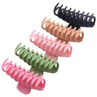 💇 mikity hair clips - large hair claw clips 4.3 inch: non-slip claw clip for women and girls with thin hair, strong hold for thick hair - available in 5 colors (5 packs) logo