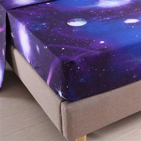 img 1 attached to 🌌 Stylish Galaxy Themed Bedding Set – 3D Printed Microfiber Sheets with Pillowcases - Full Size (07)