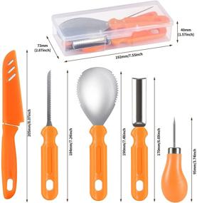 img 2 attached to Halloween Pumpkin Carving Tools Set - 5PCS Stainless Steel Set with Food Carving Knife & Baking Kitchen Knife