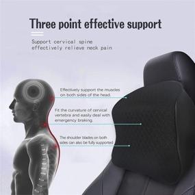 img 2 attached to Comfortable Memory Foam Car Neck Pillow - Relieve Neck Pain & Improve Circulation - Fits Most Vehicles (Black 1pcs)