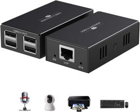 img 4 attached to 🔌 Улучшенный USB 2.0 удлинитель: 4-портовый хаб до 50 м через Ethernet (Cat5e/6) для ПК/микрофона/веб-камеры - не требуется установка драйверов - универсальная совместимость с ОС
