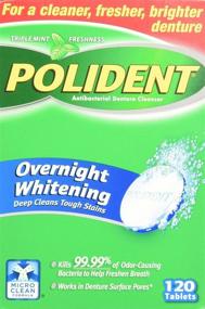 img 1 attached to 💫 Pack of 2 Polident Overnight Whitening Denture Cleanser - 120 Tablets