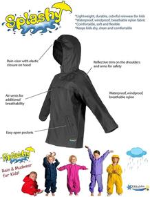 img 1 attached to Stay Dry and Stylish with the Splashy Nylon Children's Rain Jacket