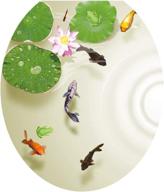 🐠 3d lotus fish water bathroom toilet seat lid cover: pond frog goldfish pvc sticker for restroom decor logo