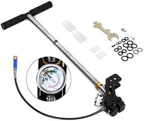 img 1 attached to 💪 3-Stage Stainless Steel High Pressure Hand Pump for PCP Air Gun, 4500psi, Ball, Tire, Boat Filling - Includes Stirrup Pump (Silicone Oil NOT Included)