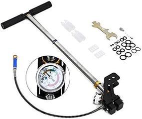 img 4 attached to 💪 3-Stage Stainless Steel High Pressure Hand Pump for PCP Air Gun, 4500psi, Ball, Tire, Boat Filling - Includes Stirrup Pump (Silicone Oil NOT Included)