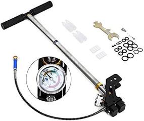 img 3 attached to 💪 3-Stage Stainless Steel High Pressure Hand Pump for PCP Air Gun, 4500psi, Ball, Tire, Boat Filling - Includes Stirrup Pump (Silicone Oil NOT Included)