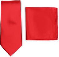 stylish men's accessories set: bows n ties solid necktie with pocket square logo