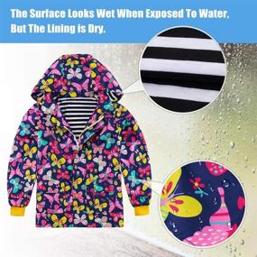 img 2 attached to 🌧️ Waterproof Floral Printed Raincoats for Girls and Boys - UNIFACO Kids' Rain Jacket (2-9 Years)