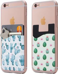 img 2 attached to 🌵 Cactus Phone Card Holder: Stick-On Wallet for iPhone, Android, and Smartphones