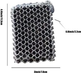 img 3 attached to 🧼 Premium 2-Piece Kitchen Scrubber Set: Stainless Steel Chainmail & Cast Iron Cleaner