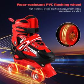 img 1 attached to 🛼 Perzcare Roller Skates: Adjustable Sizes for Kids with Light Up Wheels, Perfect for Indoor and Outdoor Use