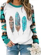 👚 womens long sleeve shirts: western aztec print fit tops for fall fashion logo