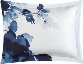 img 2 attached to 🌺 Chic Home Brookfield Garden Queen Comforter Set - Large Scale Floral Print Bedding with Pillows/Shams- Blue