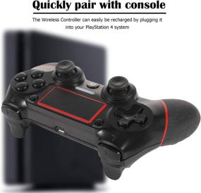img 2 attached to 🎮 Sefitopher Wireless PS4 Controller: Professional Gamepad with Dual Vibration & Touch Panel Joypad, Compatible with PS4/Pro/Slim/PC – Red