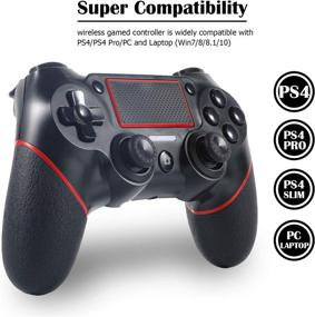 img 3 attached to 🎮 Sefitopher Wireless PS4 Controller: Professional Gamepad with Dual Vibration & Touch Panel Joypad, Compatible with PS4/Pro/Slim/PC – Red