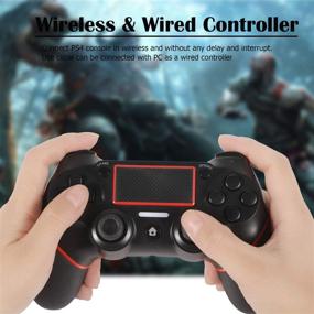 img 1 attached to 🎮 Sefitopher Wireless PS4 Controller: Professional Gamepad with Dual Vibration & Touch Panel Joypad, Compatible with PS4/Pro/Slim/PC – Red