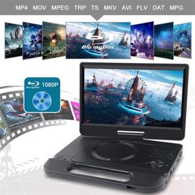 img 3 attached to 📀 FANGOR 12.5" 1080P Portable Blu-Ray Player with 10.5" HD Swivel Screen: HDMI Out, AV in, Multi Media Player, 5-Hour Rechargeable Battery, USB/SD Card Support, Last Memory [+Region Free]