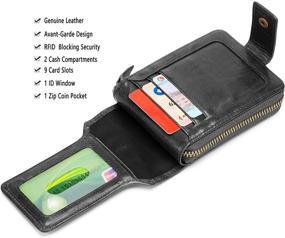 img 2 attached to 👛 Genuine Leather RFID Blocking Zipper Wallet