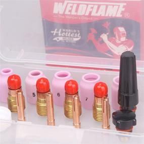img 2 attached to 🔥 Weldflame Gas Lens Kit for TIG Welding Torch Series 17 18 26 - Stubby Design
